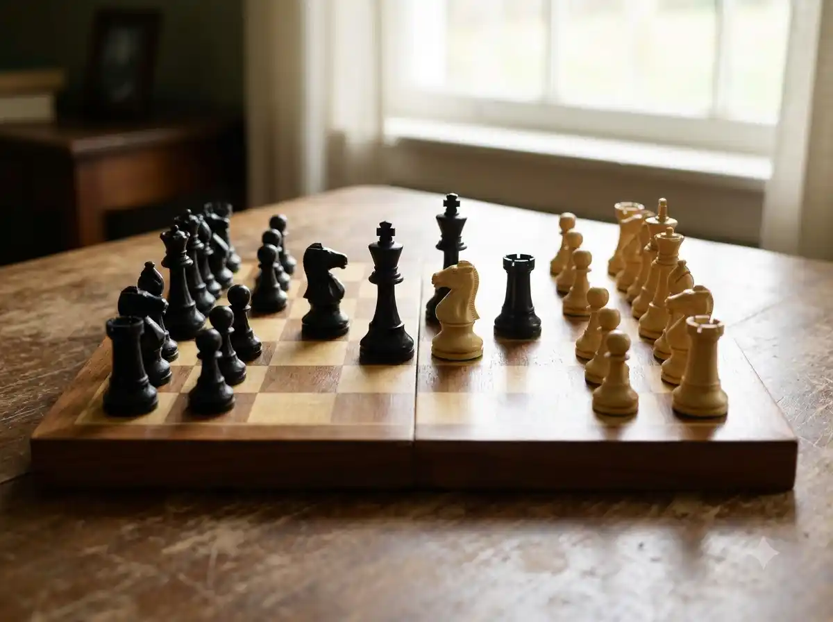 Chessboard demonstrating a tactical fork pattern taught at Venture Chess Academy.